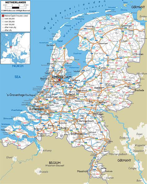 map of holland netherlands.